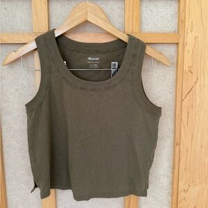 Madewell Olive Green Women's Tank Crop Top